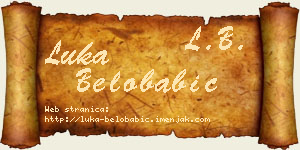 Luka Belobabić vizit kartica